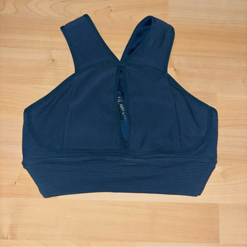 BuffBunny Blue Sphynx Ribbed Sports Bra Size Small‎ Sports Athletic Yoga Gym